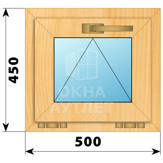 Откидное окно из сосны 500×450 ОА-41224