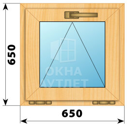 Откидное окно из сосны 650×650 ОА-41326