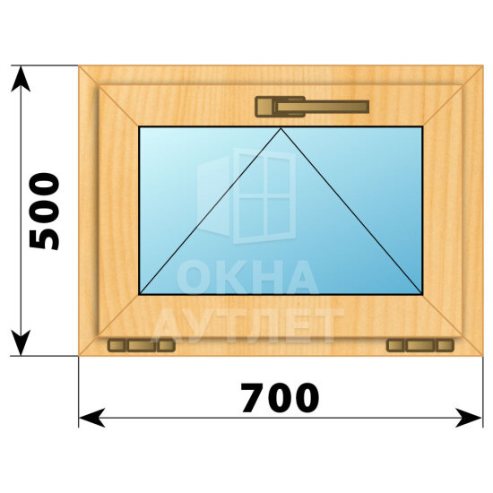 Откидное окно из сосны 700×500 ОА-41317