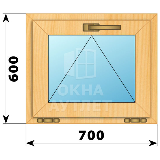 Откидное окно из сосны 700×600 ОА-41188