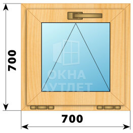 Откидное окно из сосны 700×700 ОА-41362