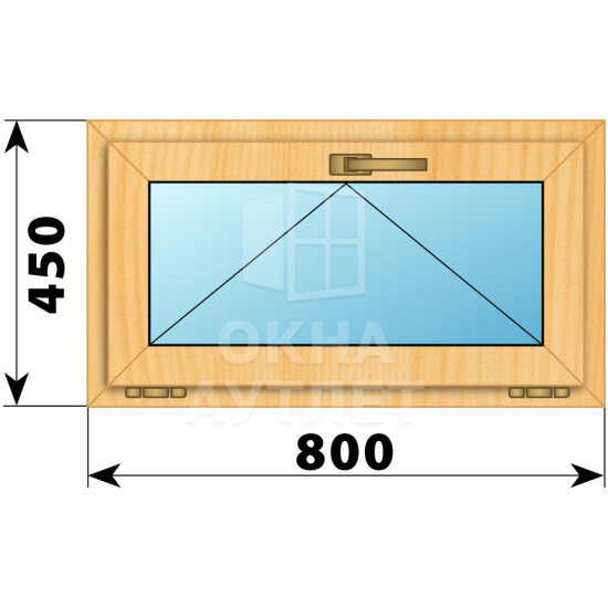 Откидное окно из сосны 800×450 ОА-41323