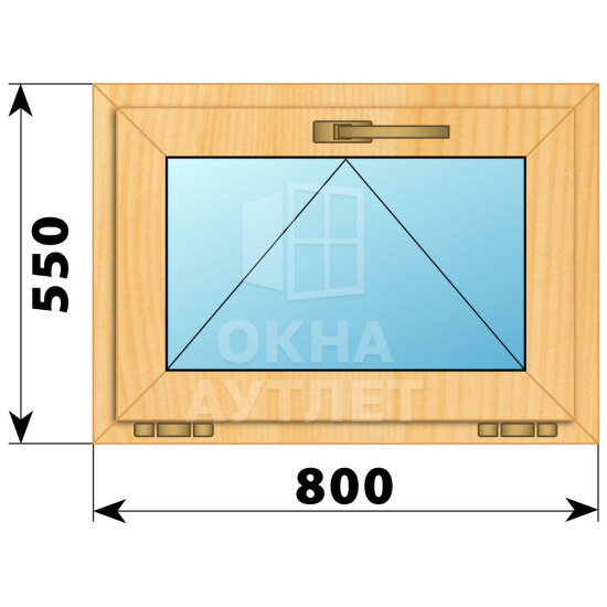 Откидное окно из сосны 800×550 ОА-41353