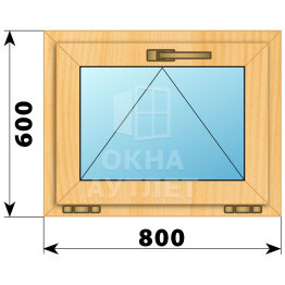 Откидное окно из сосны 800×600 ОА-41365