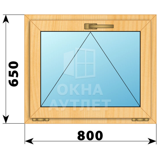 Откидное окно из сосны 800×650 ОА-41398