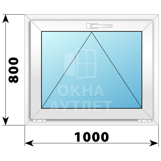 Откидное пластиковое окно 1000×800 ОА-38093