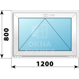 Откидное пластиковое окно 1200×800 ОА-39433