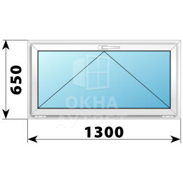 Откидное пластиковое окно 1300×650 ОА-39409