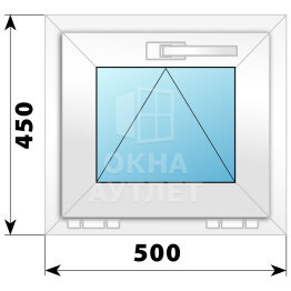 Откидное пластиковое окно 500×450 ОА-38090