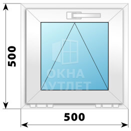 Откидное пластиковое окно 500×500 ОА-39142