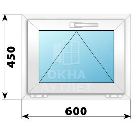 Откидное пластиковое окно 600×450 ОА-39145