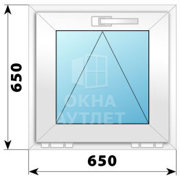 Откидное пластиковое окно 650×650 ОА-39049