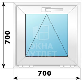 Откидное пластиковое окно 700×700 ОА-38665