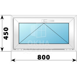 Откидное пластиковое окно 800×450 ОА-39175