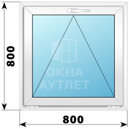 Откидное пластиковое окно 800×800 ОА-39262