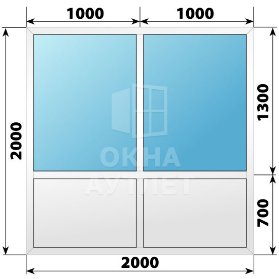 Пластиковая комбинированная перегородка 2000×2000 ОА-67525