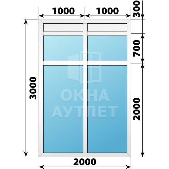 Пластиковая комбинированная перегородка 2000×3000 ОА-67594