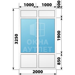Пластиковая комбинированная перегородка 2000×3250 ОА-67618