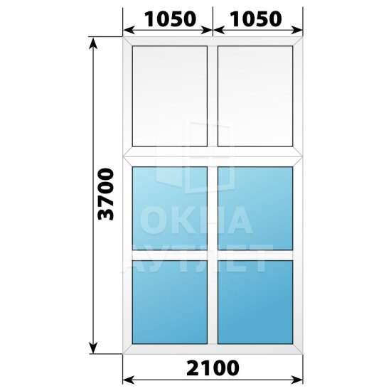 Пластиковая комбинированная перегородка 2100×3700 ОА-67699