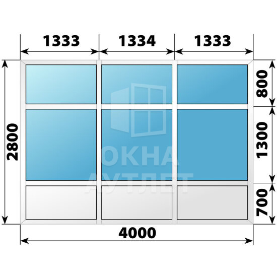 Пластиковая комбинированная перегородка 4000×2800 ОА-67879
