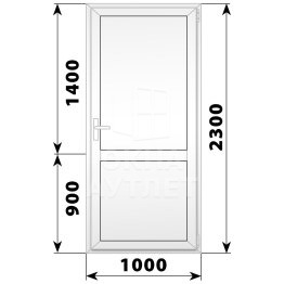 Пластиковая межкомнатная одностворчатая глухая дверь 1000×2300 ОА-57586