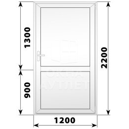 Пластиковая межкомнатная одностворчатая глухая дверь 1200×2200 ОА-56506
