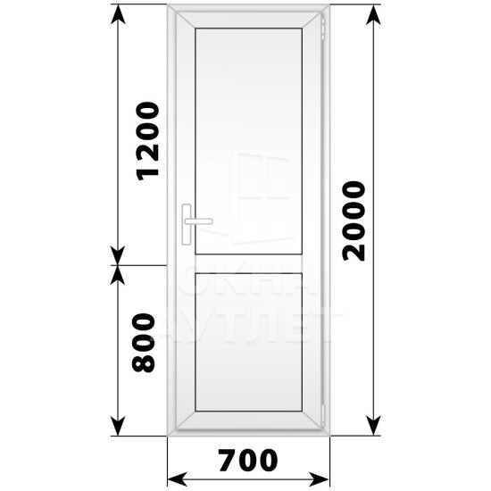 Пластиковая межкомнатная одностворчатая глухая дверь 700×2000 ОА-56584