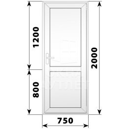 Пластиковая межкомнатная одностворчатая глухая дверь 750×2000 ОА-56998