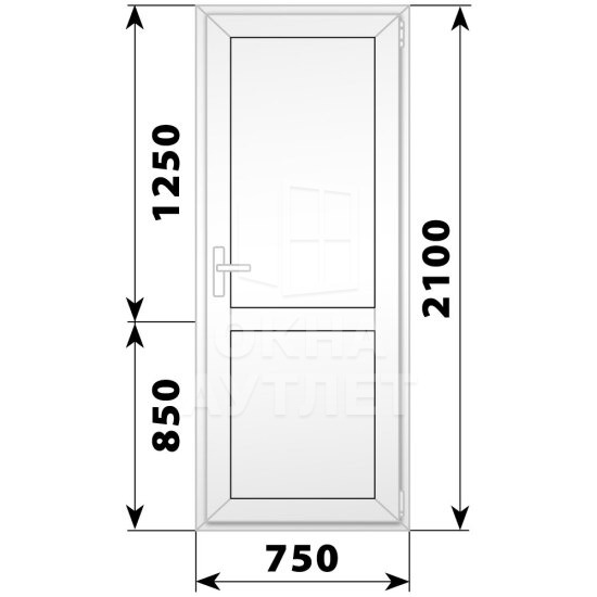 Пластиковая межкомнатная одностворчатая глухая дверь 750×2100 ОА-57028