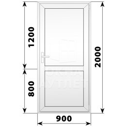 Пластиковая межкомнатная одностворчатая глухая дверь 900×2000 ОА-56242