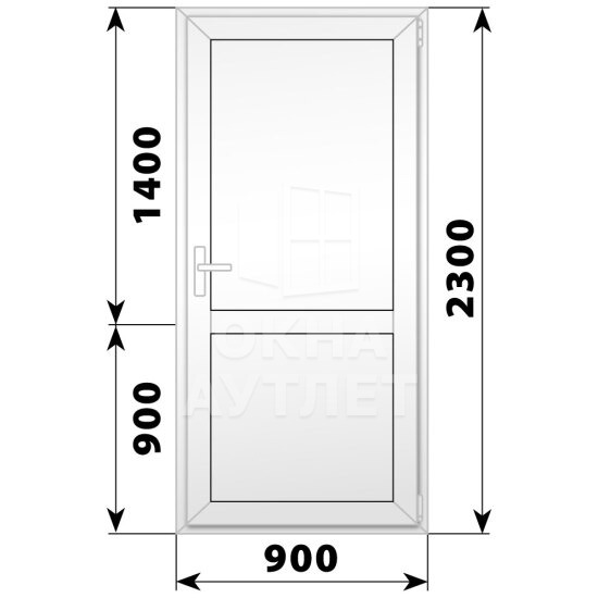Пластиковая межкомнатная одностворчатая глухая дверь 900×2300 ОА-56458