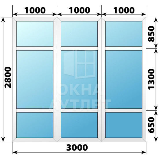 Пластиковая перегородка 3000×2800 ОА-67753