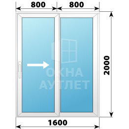 Пластиковая раздвижная дверь 1600×2000 2С ОА-56872