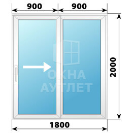 Пластиковая раздвижная дверь 1800×2000 2С ОА-56524