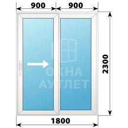 Пластиковая раздвижная дверь 1800×2300 2С ОА-56260