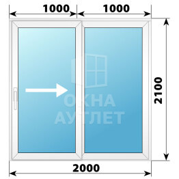 Пластиковая раздвижная дверь 2000×2100 2С ОА-58621