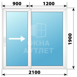 Пластиковая раздвижная дверь 2100×1900 2СН ОА-58624
