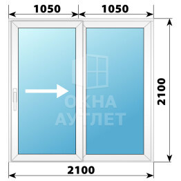 Пластиковая раздвижная дверь 2100×2100 2С ОА-56521