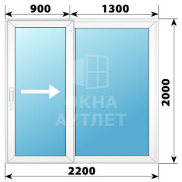 Пластиковая раздвижная дверь 2200×2000 2СН ОА-56773