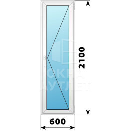 Пластиковая стеклянная балконная дверь 600×2100 П ОА-56965
