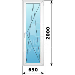 Пластиковая стеклянная балконная дверь 650×2000 ПО ОА-56953