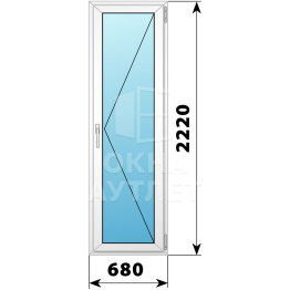 Пластиковая стеклянная балконная дверь 680×2220 П ОА-57109