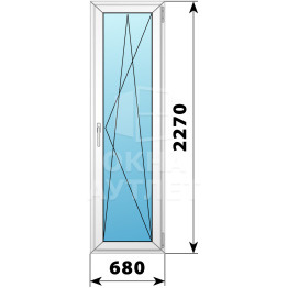 Пластиковая стеклянная балконная дверь 680×2270 ПО ОА-57229