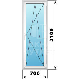 Пластиковая стеклянная балконная дверь 700×2100 ПО ОА-57112