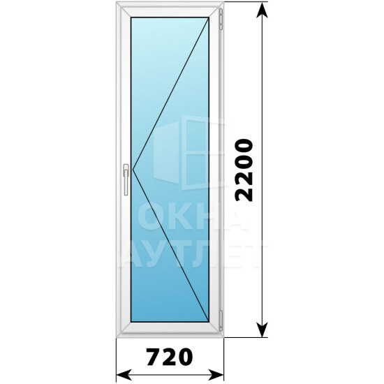 Пластиковая стеклянная балконная дверь 720×2200 П ОА-56701
