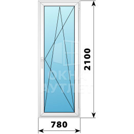 Пластиковая стеклянная балконная дверь 780×2100 ПО ОА-57283