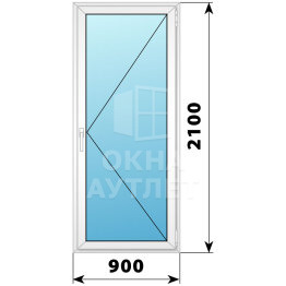 Пластиковая стеклянная балконная дверь 900×2100 П ОА-57490