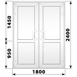 Пластиковая входная двухстворчатая глухая дверь 1800×2400 ОА-58546