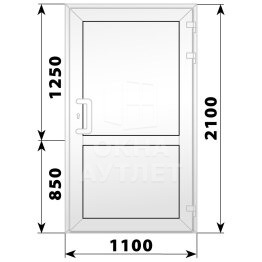 Пластиковая входная одностворчатая глухая дверь 1100×2100 ОА-57889