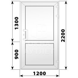 Пластиковая входная одностворчатая глухая дверь 1200×2200 ОА-57961